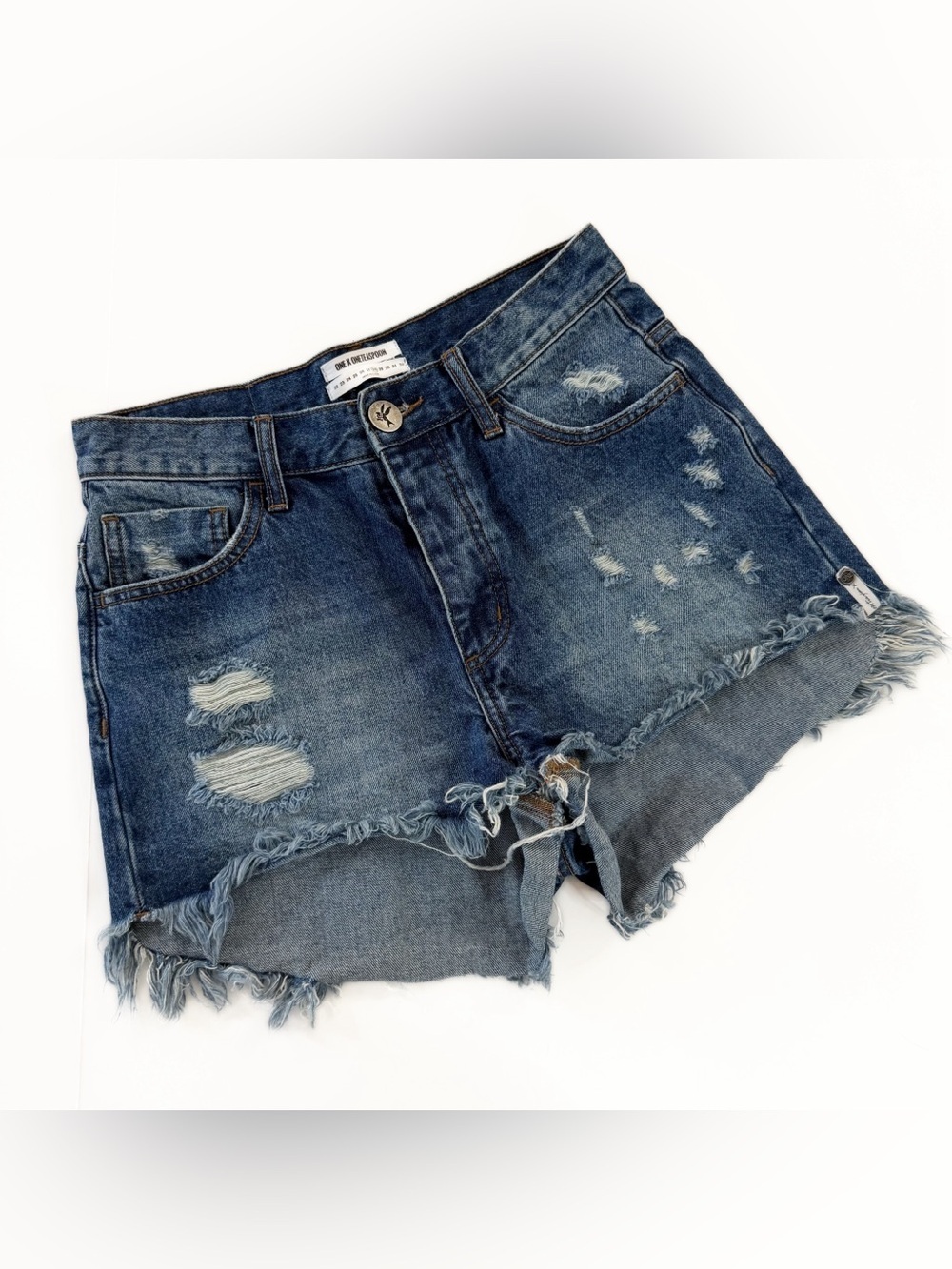One Teaspoon Free People Shorts Womens 28 High Waist Bonita Raw Hem Festival